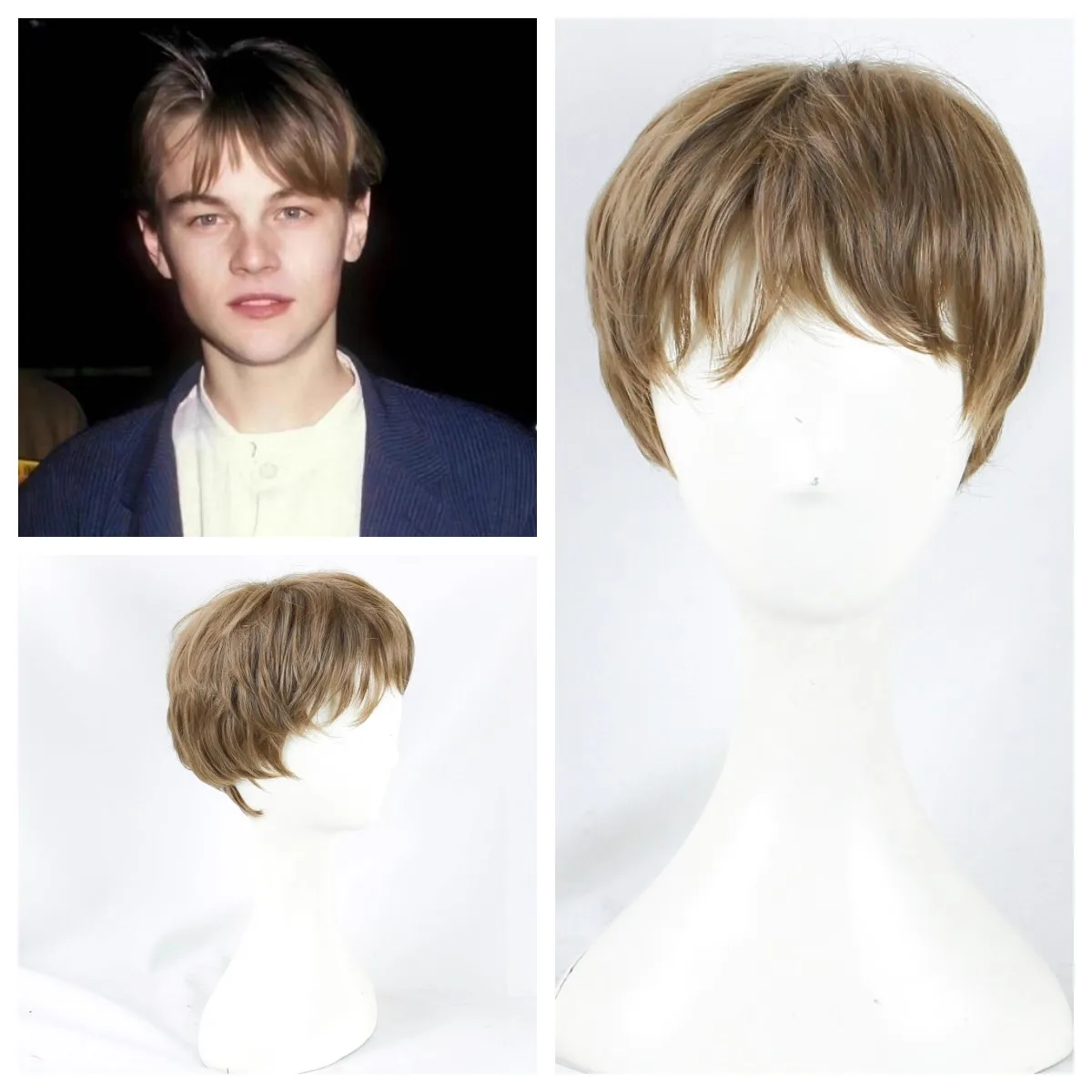 Peruka Leonardo DiCaprio Krótka Syntetyczna Peruka do Cosplayu z Włókna Odpornego na Ciepło