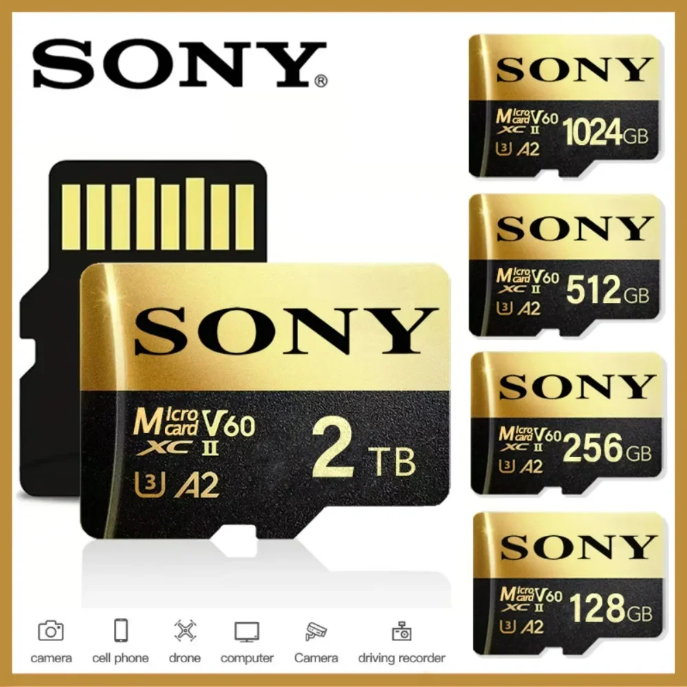 SONY – nouvelle carte Micro SD originale, 2 to, 1 to, haute vitesse, 512 go, 128 go, classe TF, pour équipement de Drone, Audio, PC, jeu Ps5