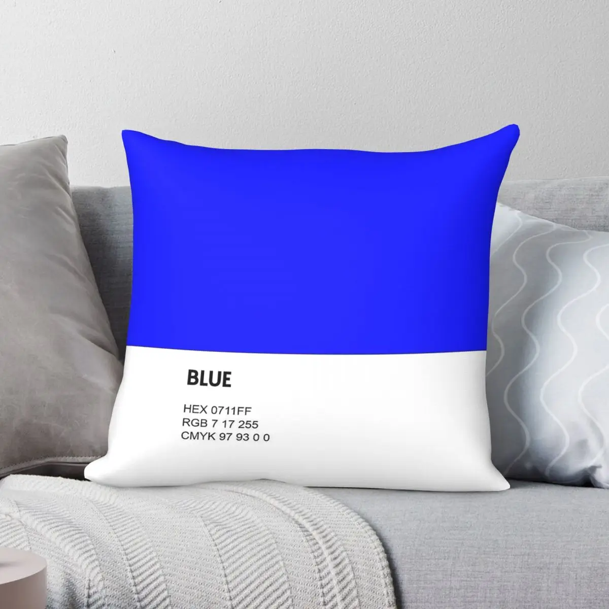 Blue Color Pantone Colour Square Pillowcase Polyester Linen Velvet Creative Decor Throw Pillow Case Sofa Cushion Cover 45x45