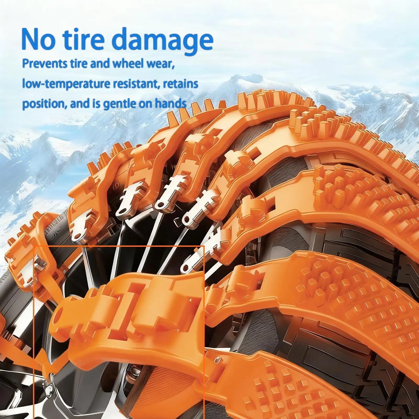 Snow Chains For Trucks Anti-Slip 10piece Tyre Protection Adjustable Tire Chains For Pickup Trucks For Ice Winter Hiking Trailer