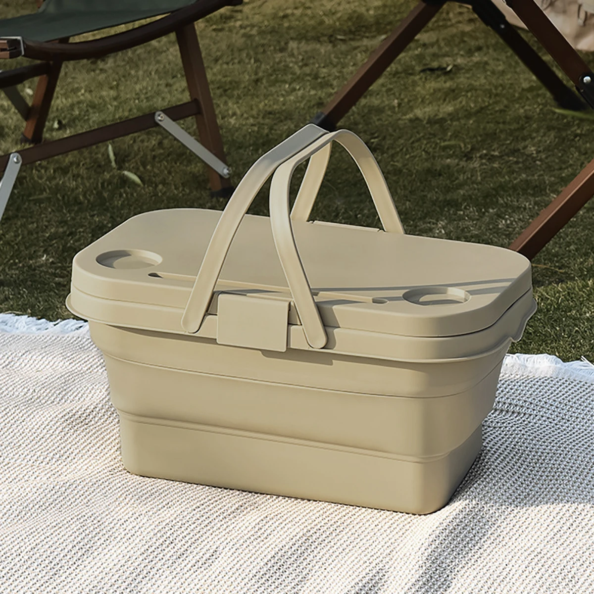 1PC Storage basket set foldable bucket picnic basket Wilderness sailor basket foldable camping box picnic picnic