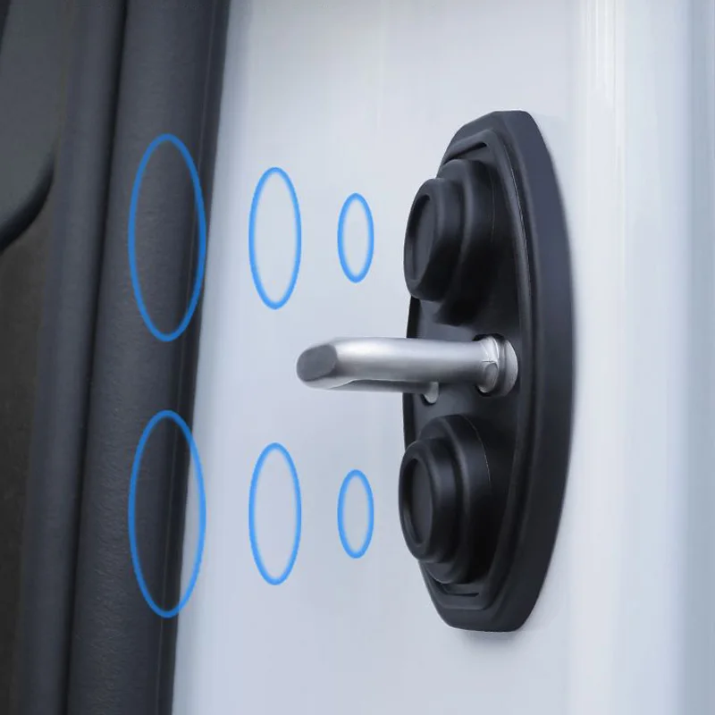 2/4pcs Upgrade Car Door Closing Shockproof Silicone Cushion Mute Shock Absorber Protective Covers Car Door Latch Accessories