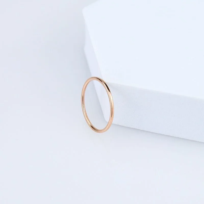 New Fashion Stainless Steel 1mm Thin Finger Ring Plain Band Knuckle Midi Rings Fashion Jewelry Wedding Band