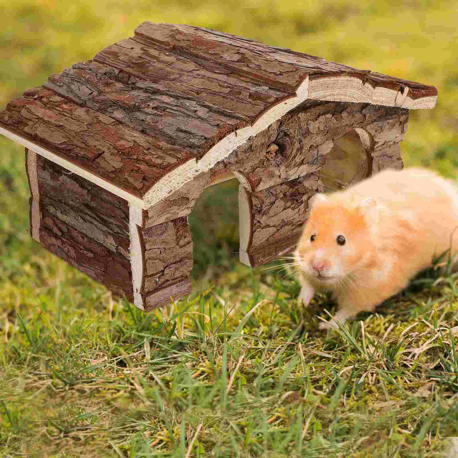 Wooden Small Animal Sleeping Bed Rabbit Hideout House Hamster Shelter Cage Pig Guinea Toy Nest Wooden Habitats cage pet supplies