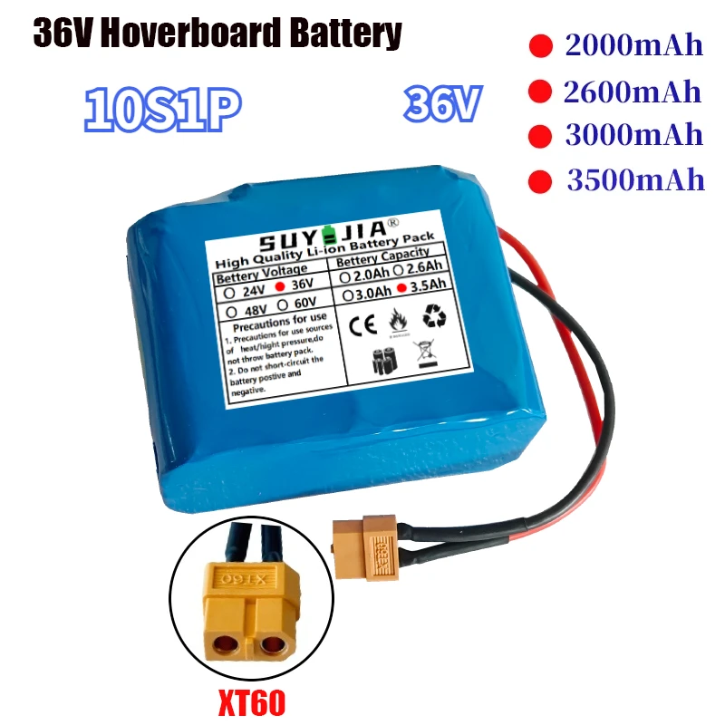 10S1P 36V3000mAh Battery Pack 18650 Lithium Ion Battery with BMS for Power-assisted Scooter Electric Balance Scooter Unicycle