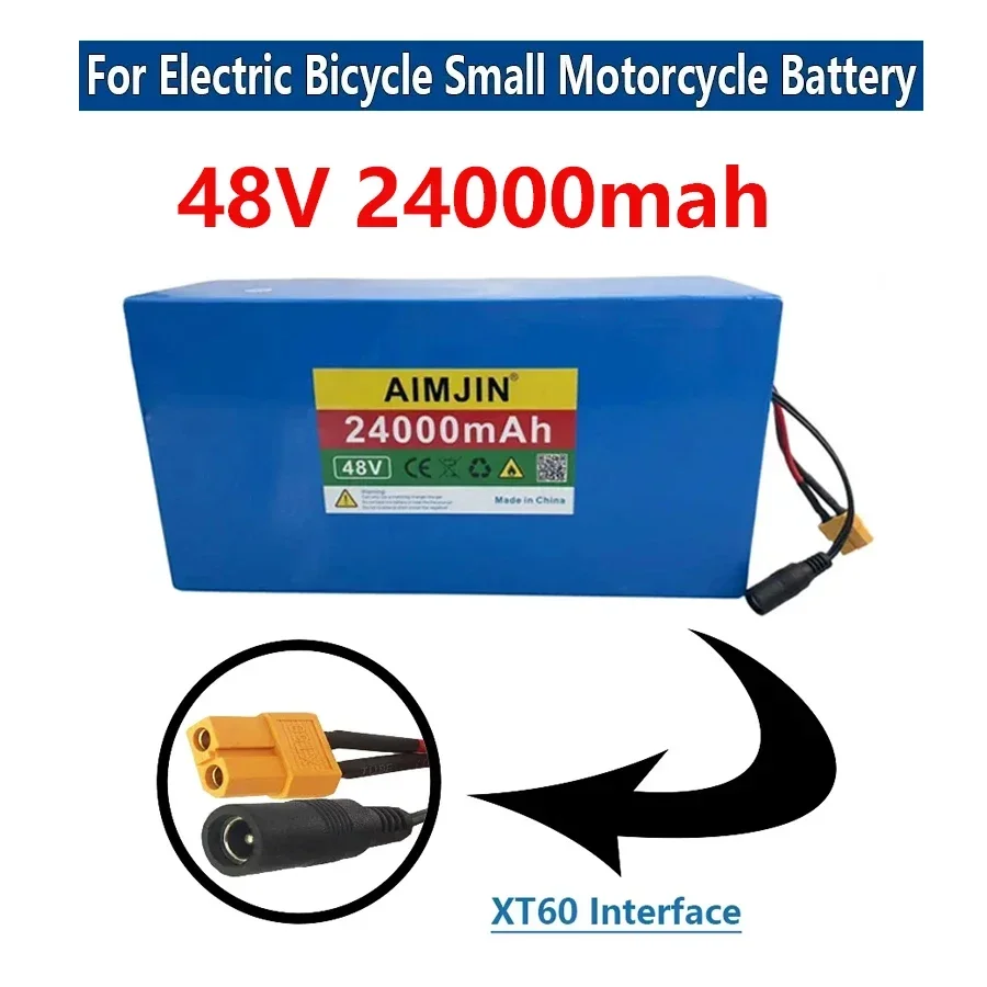 13S6P 48V 24000mah lithium battery pack, suitable for electric bicycle Kick scooters, scooters, 18650 built-in intelligent BMS