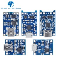 TZT 5Pcs Micro USB 5V 1A 18650 TP4056 Lithium Battery Charger Module Charging Board With Protection Dual Functions 1A Li-ion