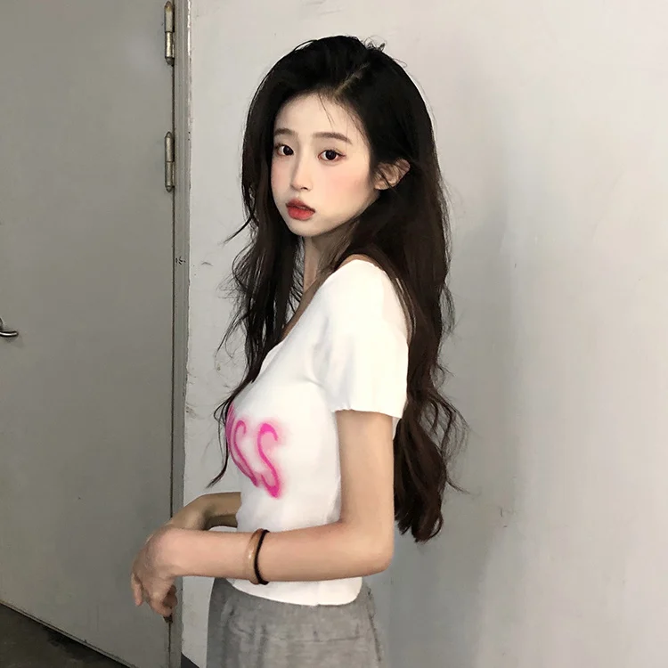 

Short Sleeve T-Shirts Womens Lace Cotton Relaxed Fit Gothic Subculture Harajuku Streetwear Casual Summer Tops Trendy Youth