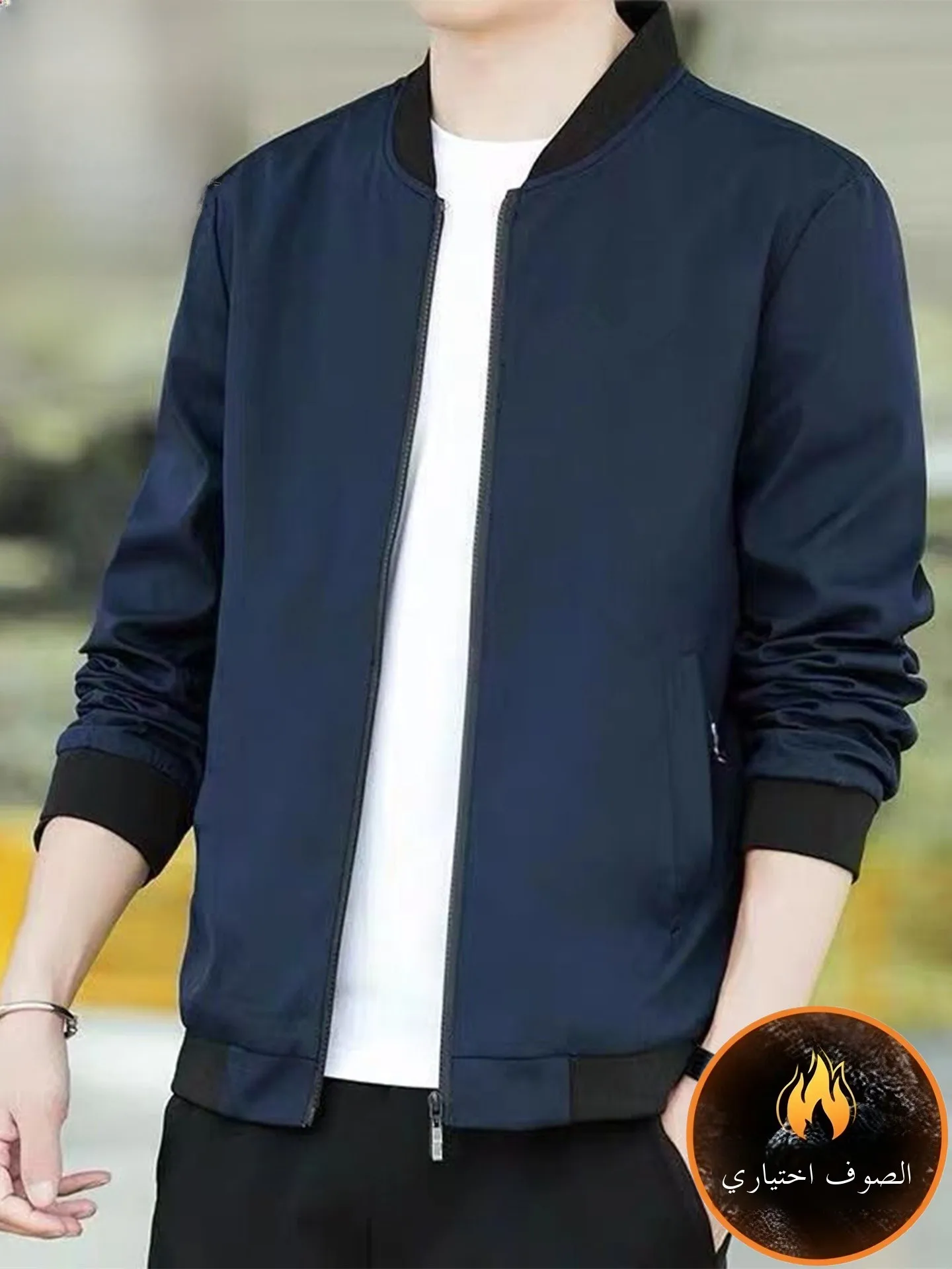 

Мужская повседневная куртка с бейсбольным воротником, дышащая приталенная верхняя одежда на весну и осень, полиэстер, нейлон, волокно Cosite, застежка-молния