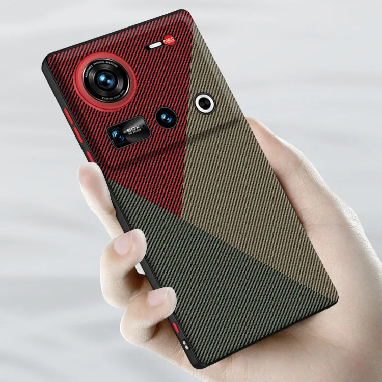 

Чехол ELVEV для ZTE Nubia Z70 Ultra, Z70S Ultra, противоударный, с защитой от отпечатков пальцев, из искусственной кожи и жесткого поликарбоната, с треугольным дизайном