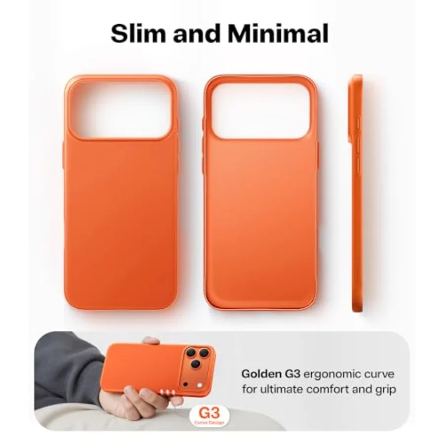 Cover rigida per PC ultra sottile, leggera, opaca, antigraffio, per iPhone 17 Pro Max, custodia per telefono slim fit arancione cosmico da 6,9 pollici con E