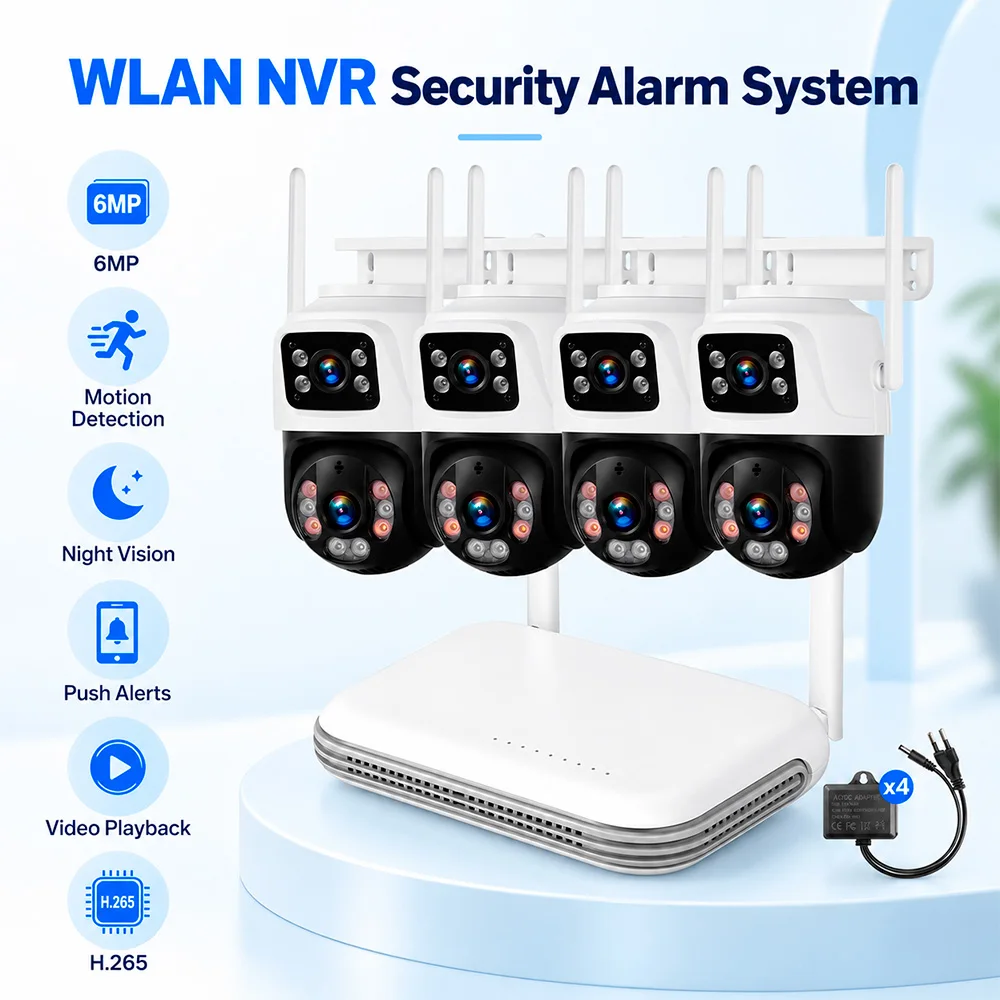 KERUI 8 Channel Network Video Recorder 8CH NVR Kits Wireless Dual Lens IP PTZ Security System Surveillance