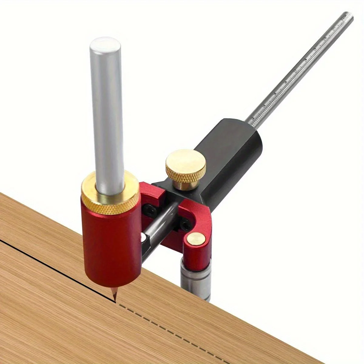 Adjustable Linear / Arc Dual-purpose Wheel Marking Scriber - Aluminum Wood Scriber Parallel Scribing Ruler Sliding Marking Gauge