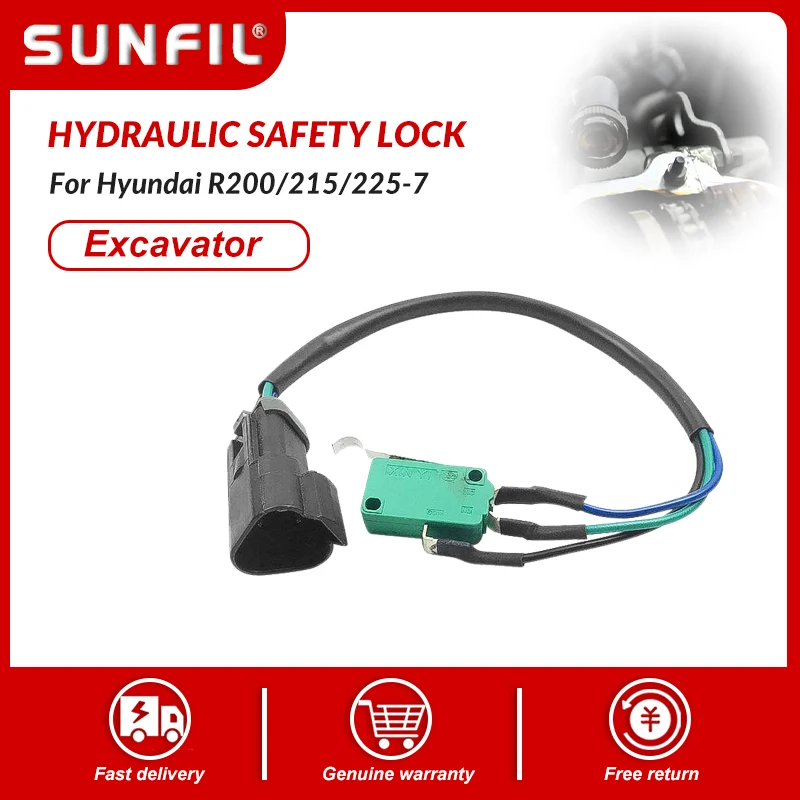

for Hyundai R200/215/225-7 Excavator Parts Hydraulic Safety Lock Micro Switch Pilot Safety Lock Switch High Quality Accessories
