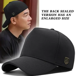 Big Head Circumference Tall Crown Back Sealing Hat Men's New Baseball Cap Fashion Face-Looking Small Reverse Wear Peaked Cap