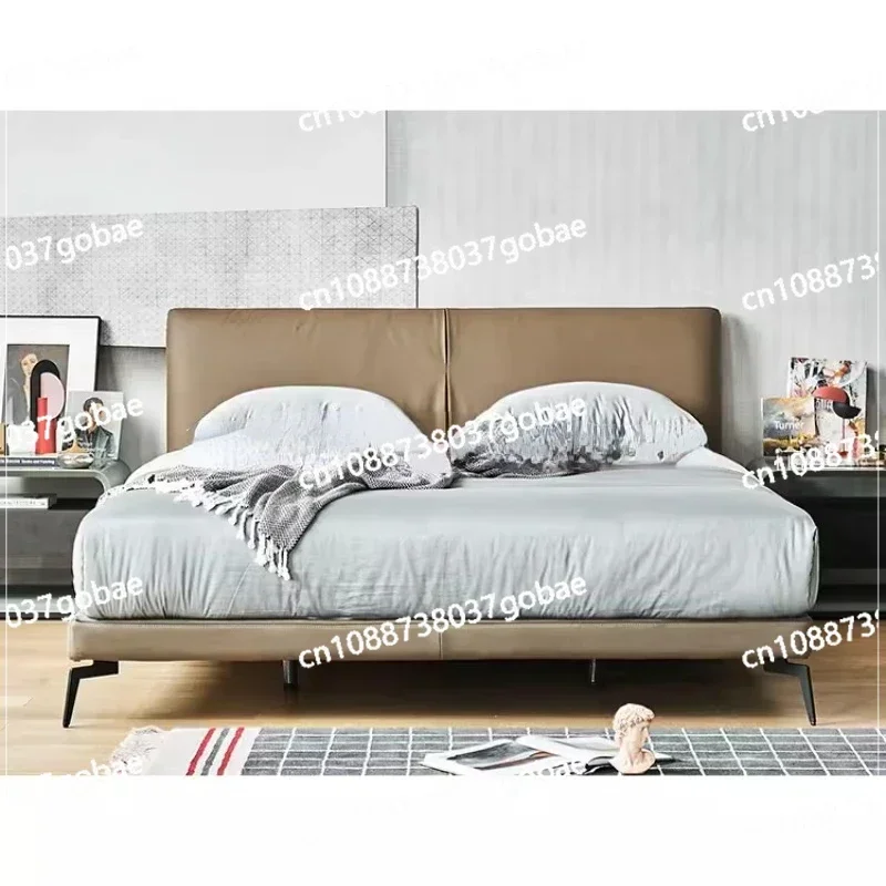 /Leather Art Bed/Minimalist 2m * 2m Big Bed Modern Minimalist Leather+down/