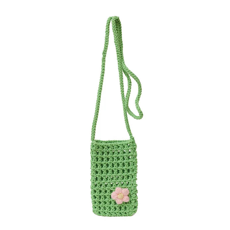 1pcs New Hollow Knitting Multi-purpose Phone Bag Small Item Sundries Lightweight Braided Shoulder Handbag Crossbody Storage Bag view 6