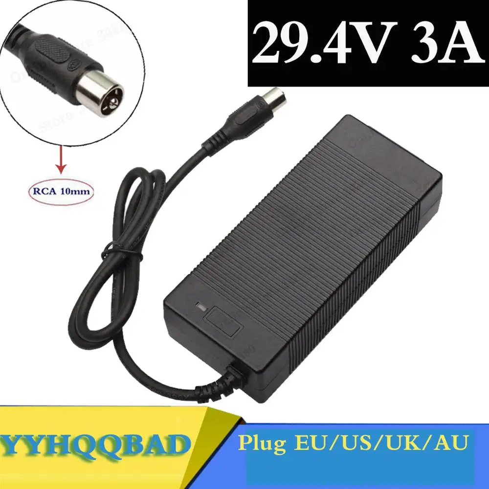 

29.4v3a lithium battery charger 7 Series 29.4V 3A charger for 24V battery pack electric bike lithium battery charger RCA-Steckve