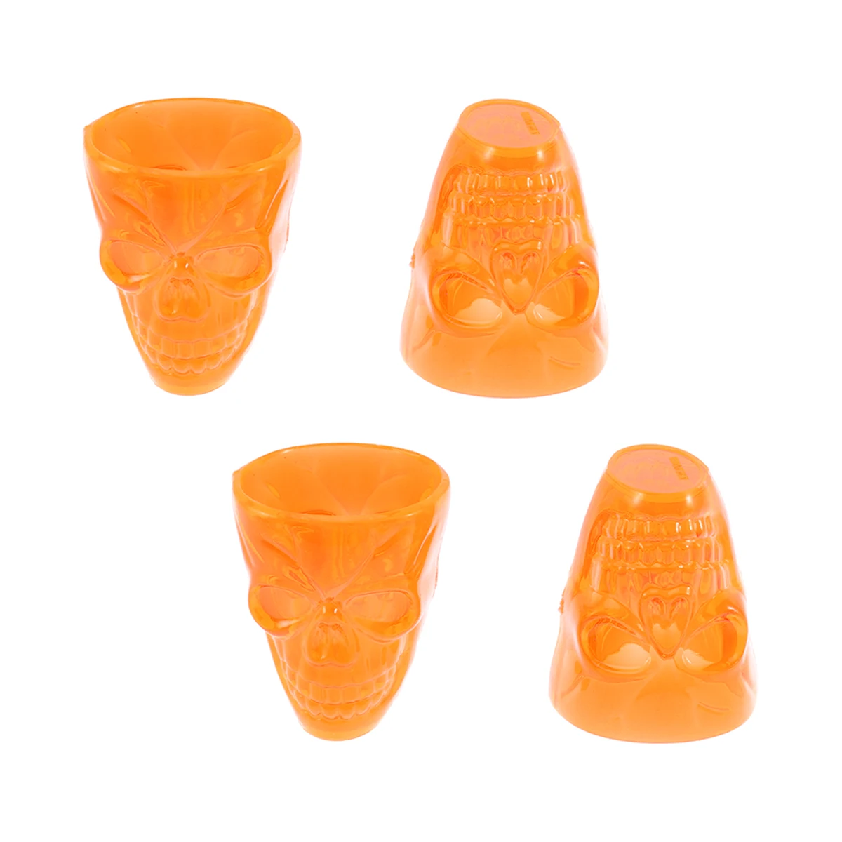 

4 Pcs Skull Glass Pattern Cup Halloween Festival Ghost Head Toasting Decor