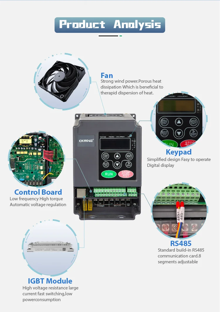 Factory Wholesale 0.75-630KW 2.2KW 4KW 7.5KW 15KW Frequency Inverter AC Motor Drive VFD 220V Single Phase to 3 Phase 380V