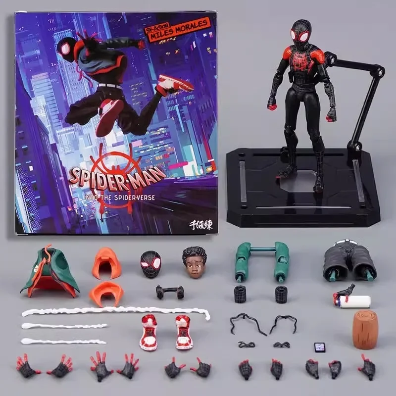 Marvel Spiderman Gwen Peter Anime Peripheral Figure Spider-Verse Collection Sentinel Miles Morales Figures Birthday Toy Gift