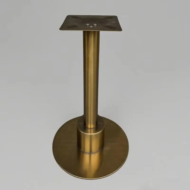 Stainless Steel Gold Heavy Duty Round Pedestal Table Legs with Modern Design for Dining Restaurant Cafe Hospital & School Tables