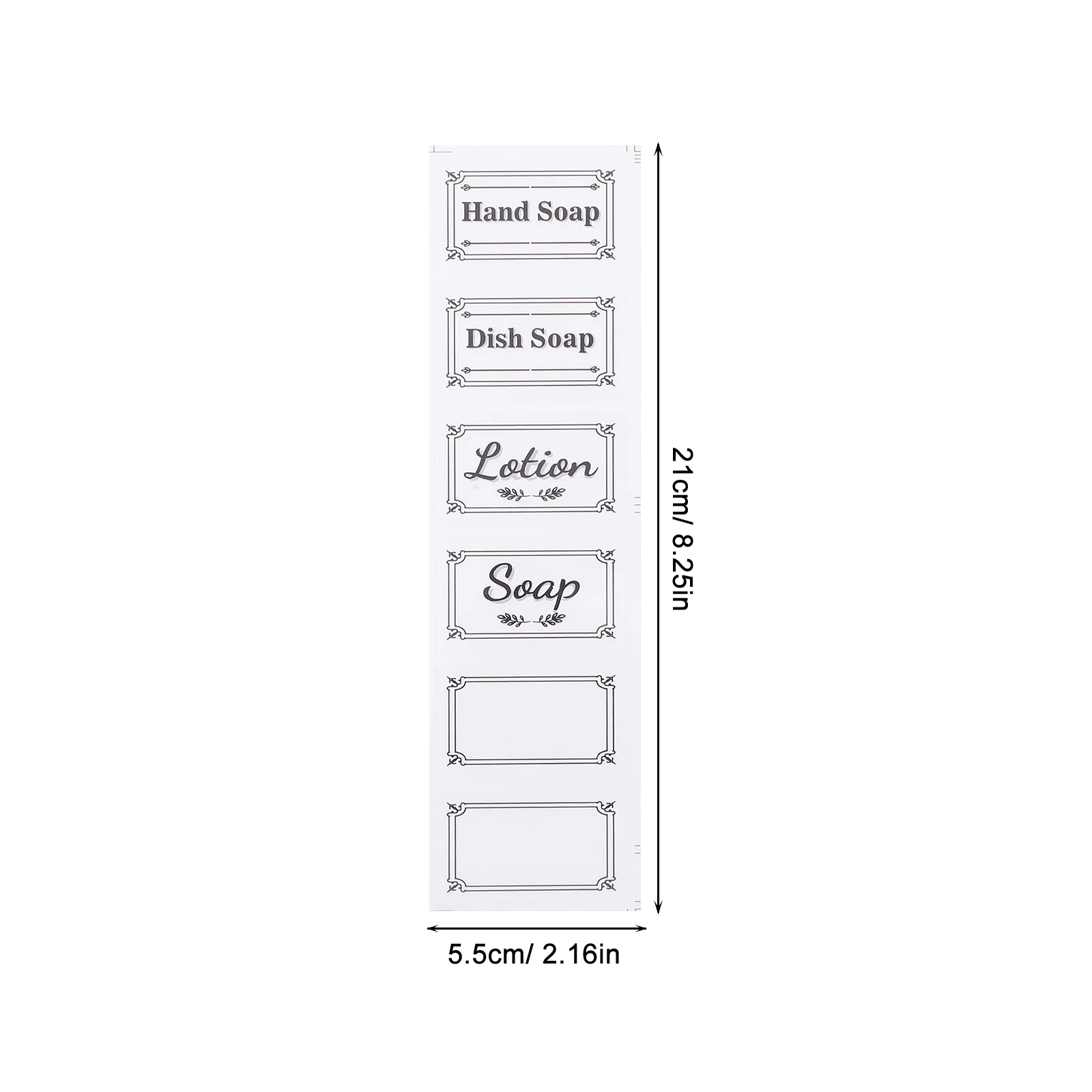 6Pcs Transparent Soap Stickers Waterproof Removable Labels for Hand Soap Dispenser Bottle Kitchen Bathroom