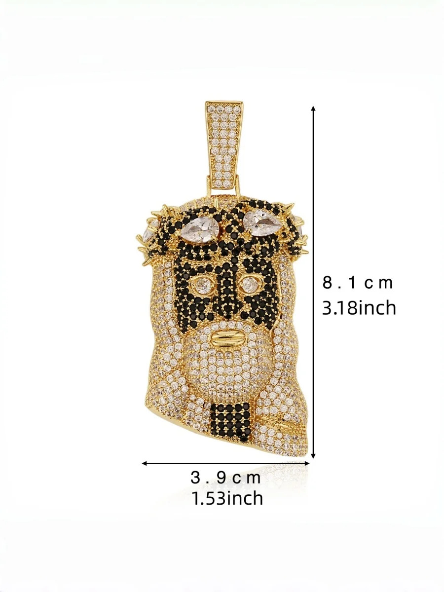 Iced Bird Hip Hop 5A+ CZ Stone Paved Bling Iced Out Black Zircon JESUS PIECE Pendants Necklaces for Men Rapper Jewelry