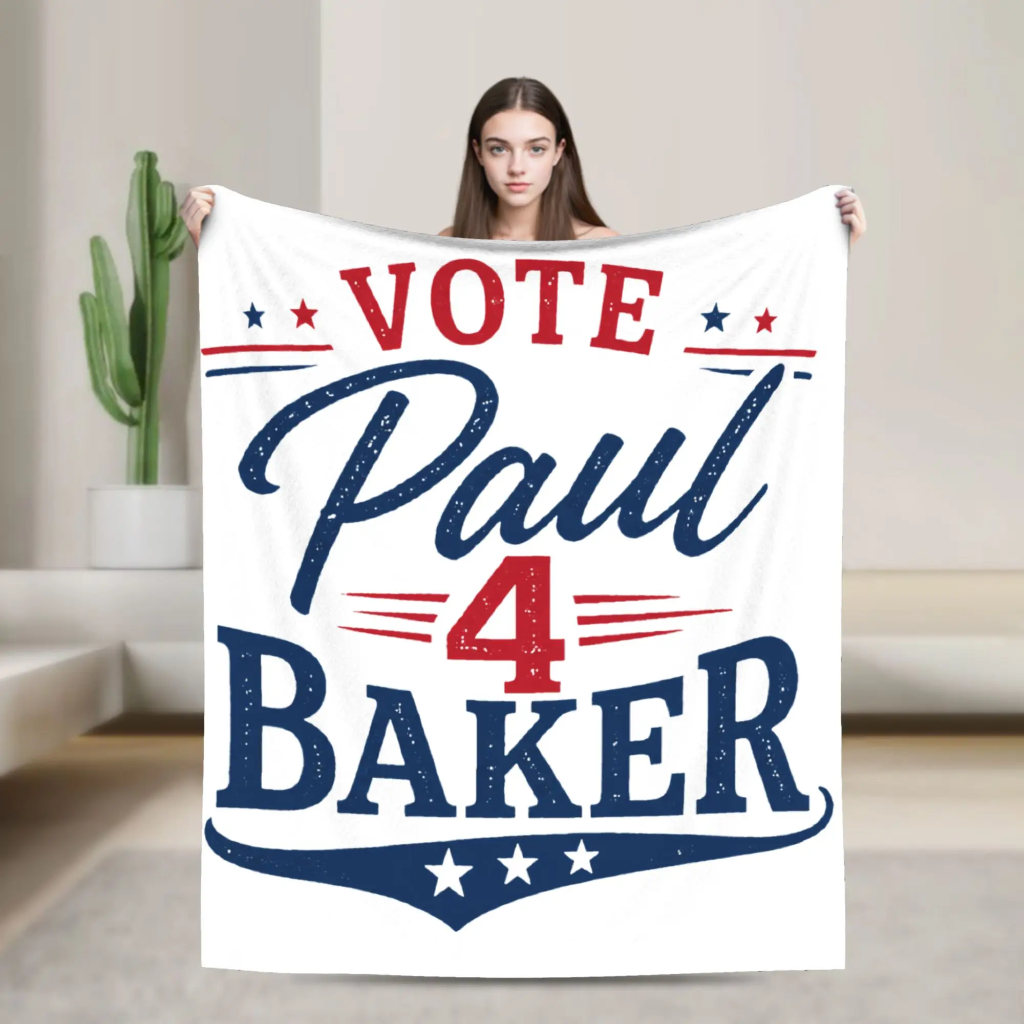 Vote Paul 4 Baker Blanket Fleece Summer Air Conditioning  Breathable Super Soft Throw Blanket for Bed Car Quilt