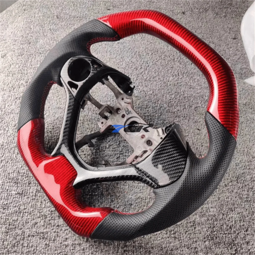 

Customized Carbon Fiber black leather Steering Wheel for 2012 2013 2014 2015 HONDA CIVIC