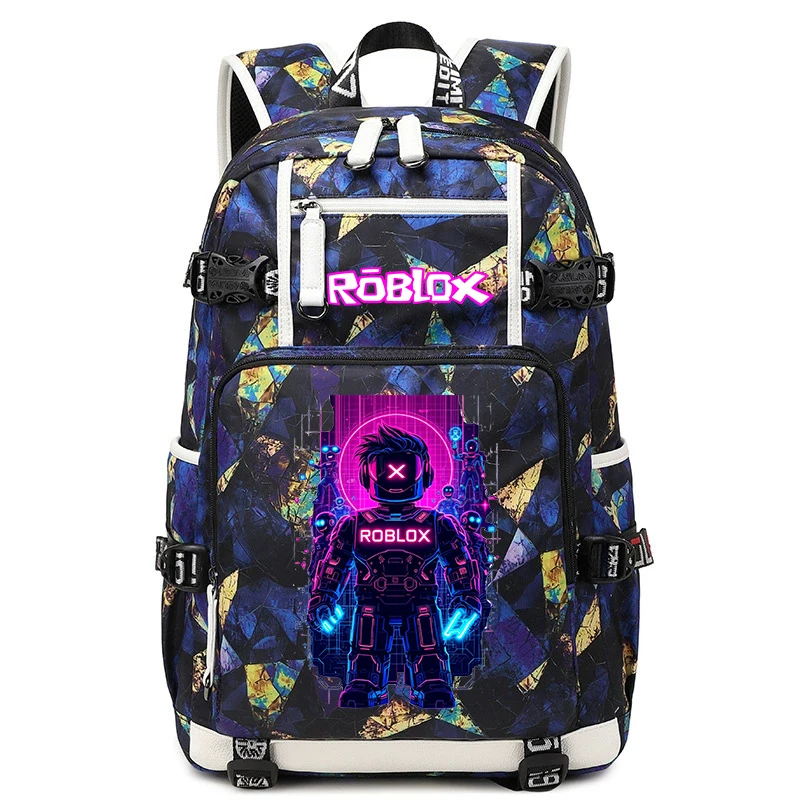 

New Roblox School Backpack for Students Teenagers Travel Daypack Gamer Gift for Kids