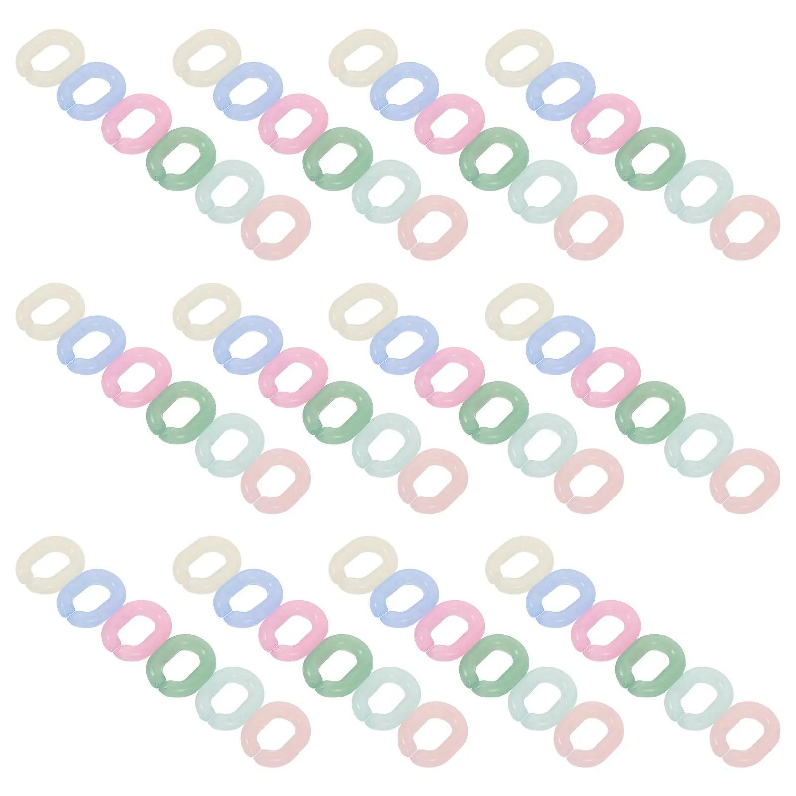 

600 шт. акриловых соединительных колец конфетных цветов 14x20 мм, быстрые коннекторы для DIY-проектов, акриловые соединительные кольца, овальные звенья цепи для самостоятельного изготовления