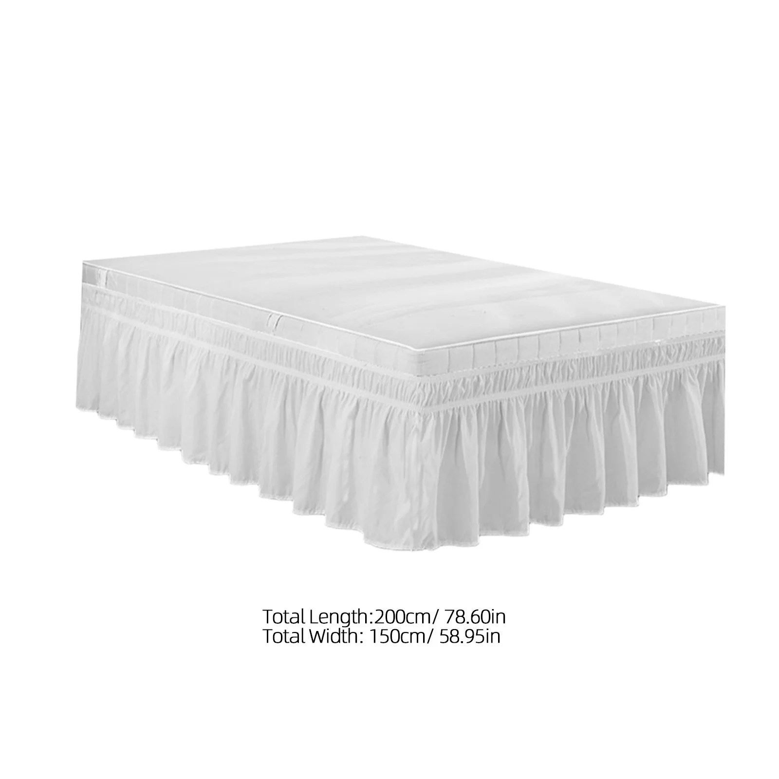 

Skirt Home Decor Dust Ruffle Elastic Band Full Coverage Polyester Bedding 150X200Cm White Bouffancy Bed Shirt Bed