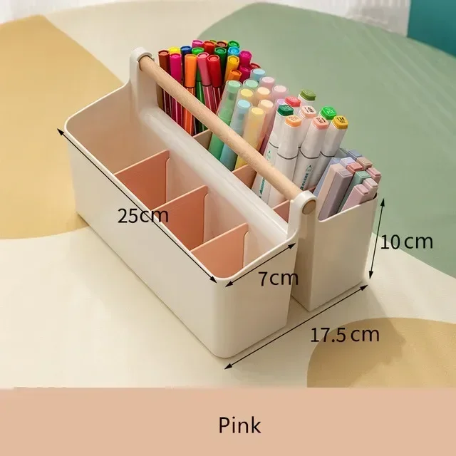 Desktop Pen Holder Large Capacity Cute Marker Pen Stationery Storage Box Creative Cartoon Pencil Holder Desktop Organizer Study