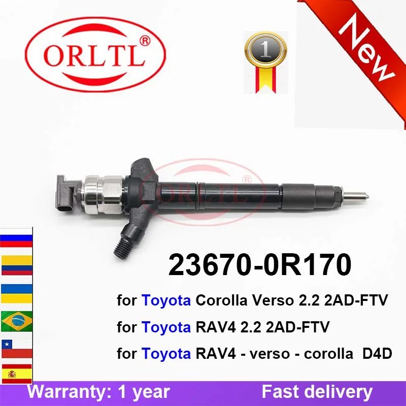 Diesel 23670-0R170 236700R170 23670 0R170 for Toyota Corolla Verso Verso 2.2 2AD-FTV ORLTL Genuine Fuel Injector Nozzle