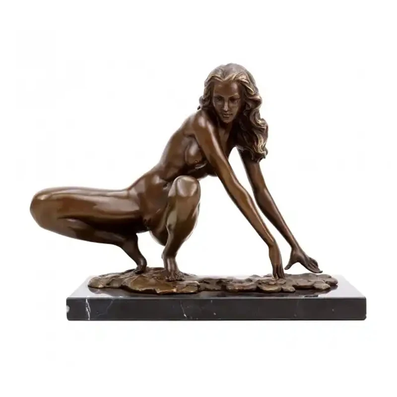 hot sale bronze sexy nude women sculpture metal craft naked girl statue for outdoor decorated