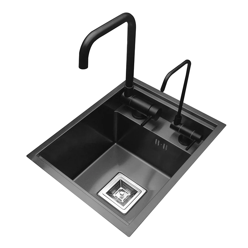 30x45cm Silver Hidden Wash Basin Single Small Front Window Kitchen Sink 304 Stainless Steel Invisible  for Bar