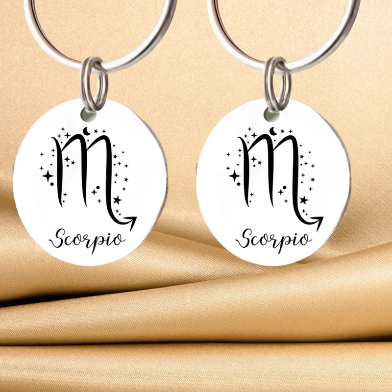 

Персонализированный брелок с 12 знаками зодиака из нержавеющей стали, вдохновленный астрологией, подарок для друга