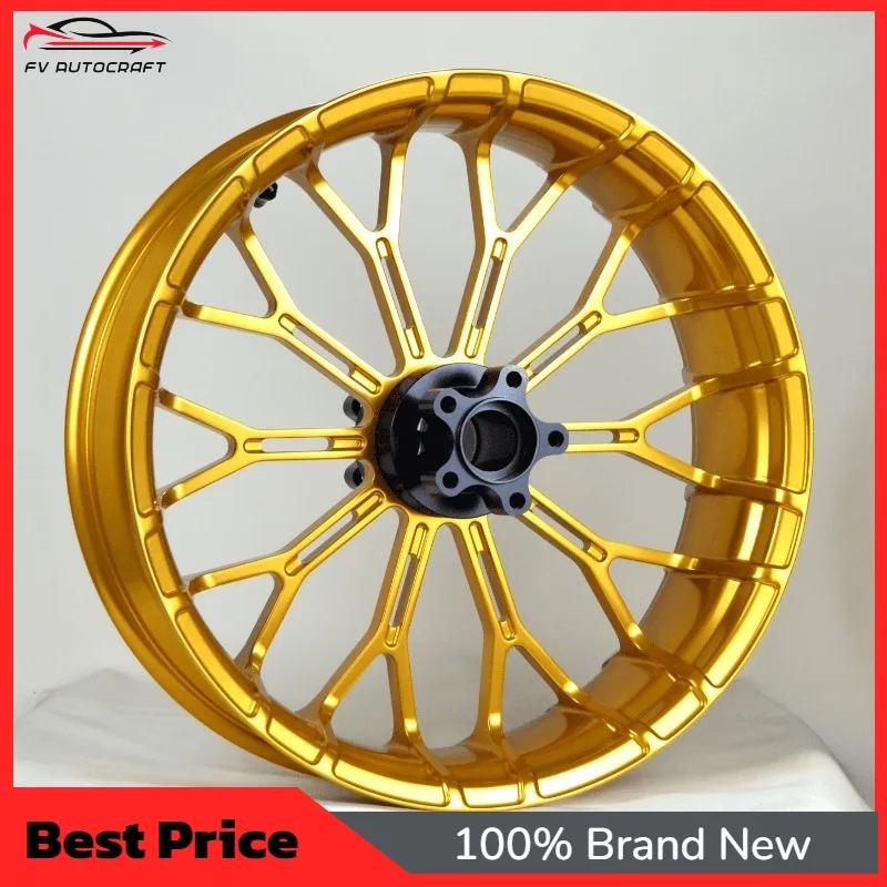 【2026】Hot Sale-New Design Y-Spoke Anodized Golden Forged Wheel With Black Hub