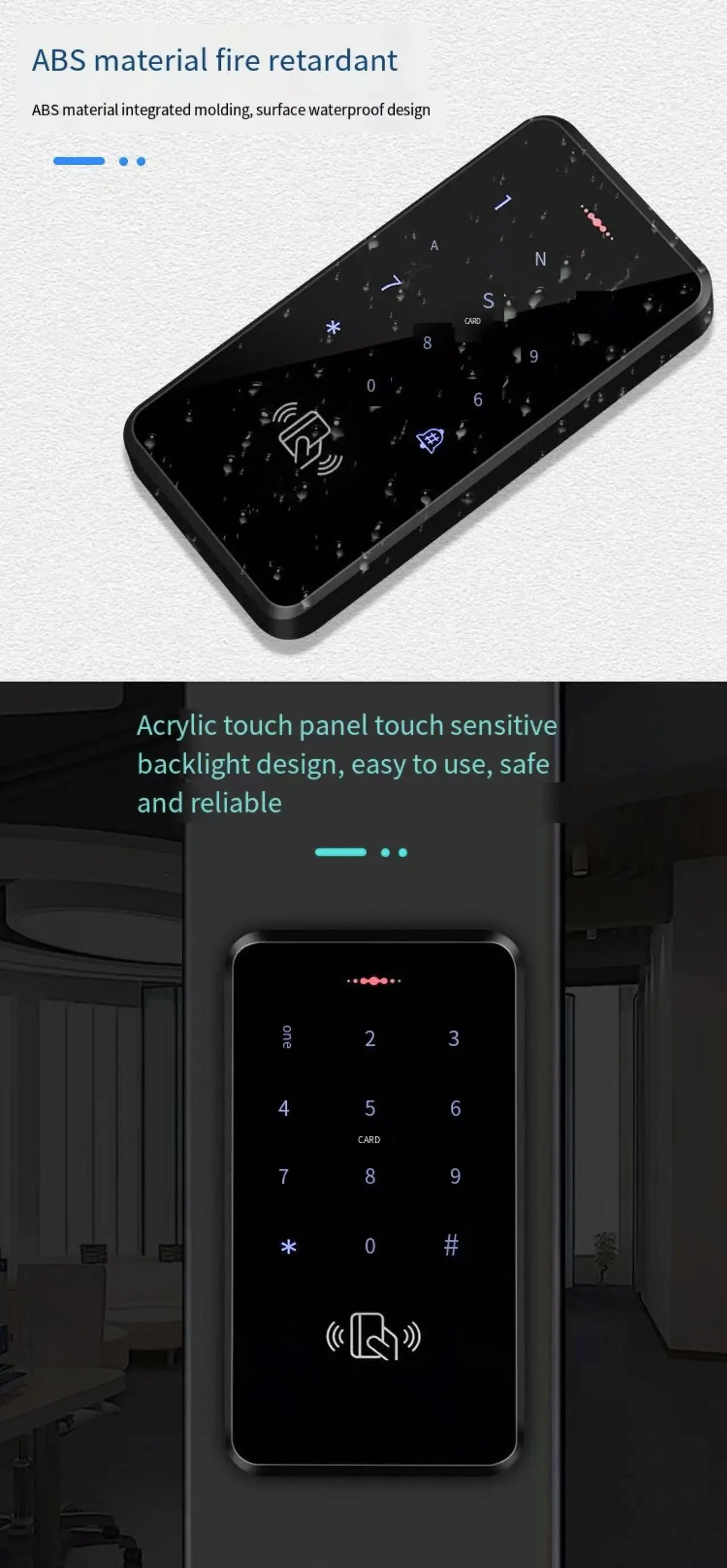 Waterproof Electronic Access Control Card Reader Glass Door Lock Integra ted Machine Electromagnetic Lockdigital lock