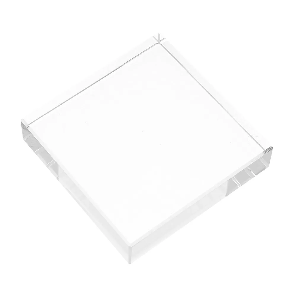 Clear Crystal Square Paperweight Elegant Transparent Desktop Decorative Block Smooth Polished Surface Office Calligraphy Display