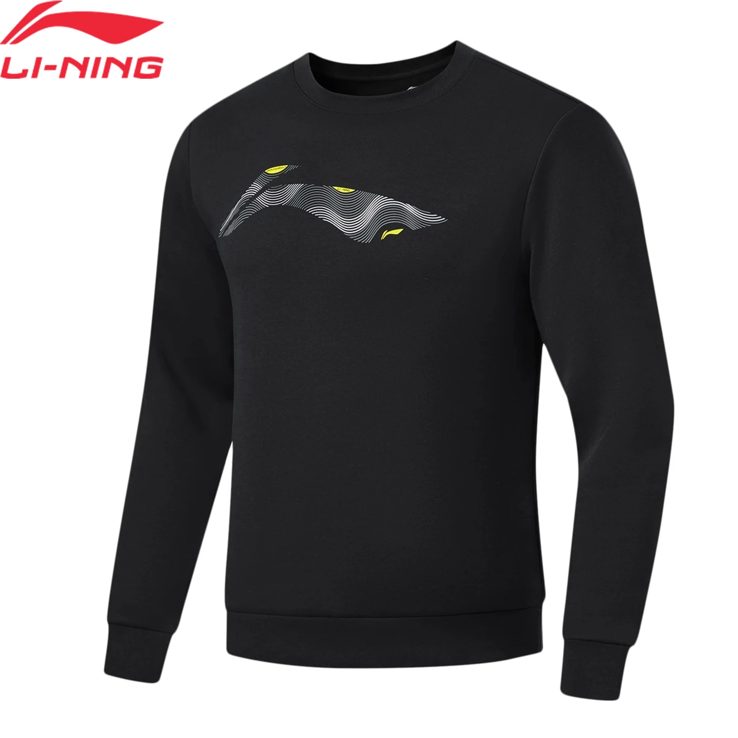 Li-ning Männer Fitness Training Sport Sweatshirt reguläre Passform 62% Baumwolle 38% Polyester bequemes Futter einfacher Pullover awdu103