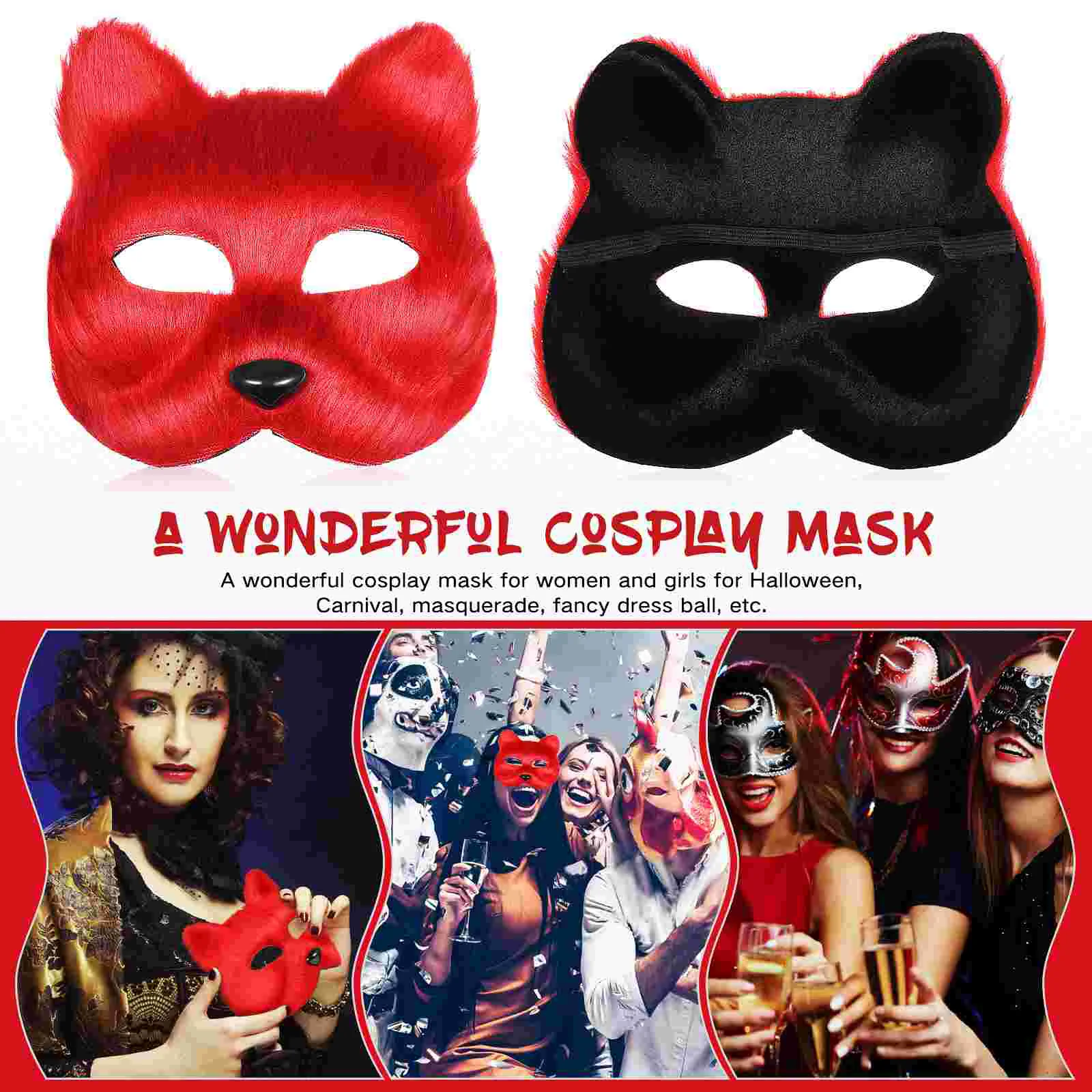 Masques de boule de lapin en fausse fourrure pour enfants, mastim ade, cadeau de queue de lapin, cosplay d'Halloween, oeil d'enfant, carnaval