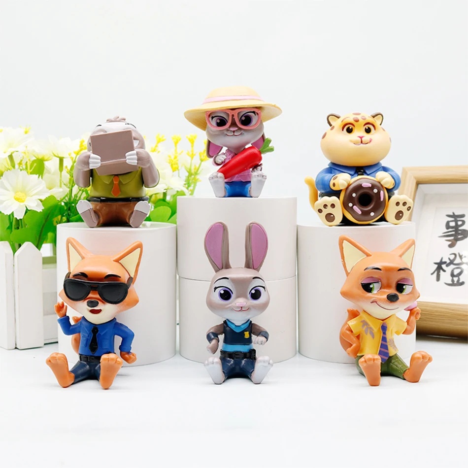 ของเล่นฟิกเกอร์สัตว์สุดเจ๋งจากภาพยนตร์ Zootopia กระต่ายจูดี้ ฮอปส์ และสุนัขจิ้งจอก นิค ไวลด์ ของสะสมสำหรับเด็ก