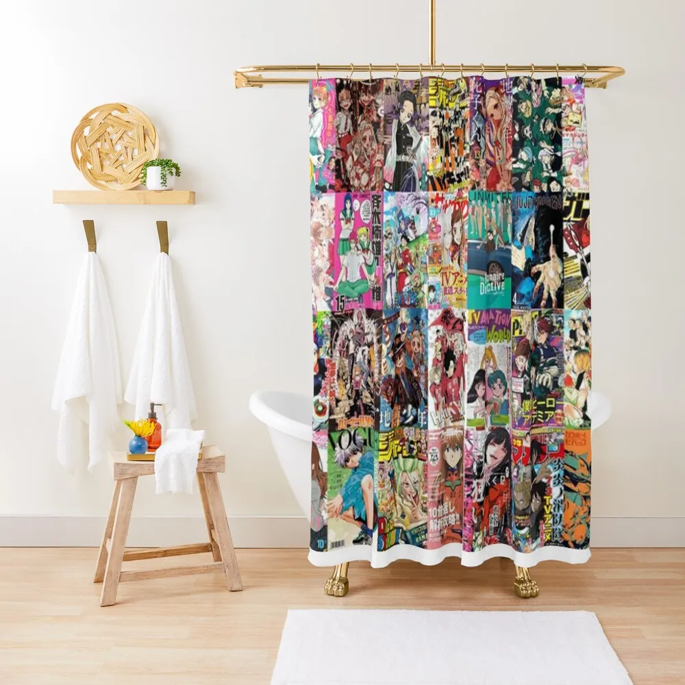 

Anime Collage Shower Curtain Set For Bathroom Waterproof Bath And Anti-Mold Shower For Bathrooms Curtain