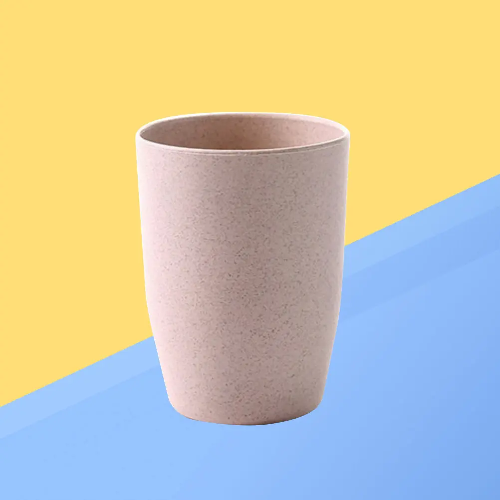 Wheat Stem Mouthwash Cup Round Tooth Mug for Bathroom Kitchen Gargling Rinse Coffee Water Milk Cup Easy Clean No Stain Eco