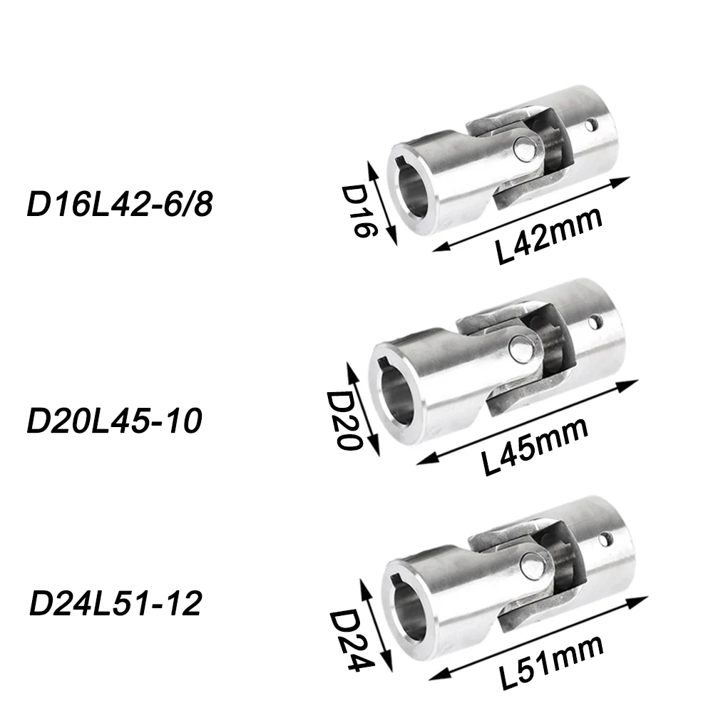 1PC Kande 304 Stainless Steel Universal Joint Coupler 6/8/12/14/15/16/18/20/22mm Cross Universal Joint Single Precision Coupling