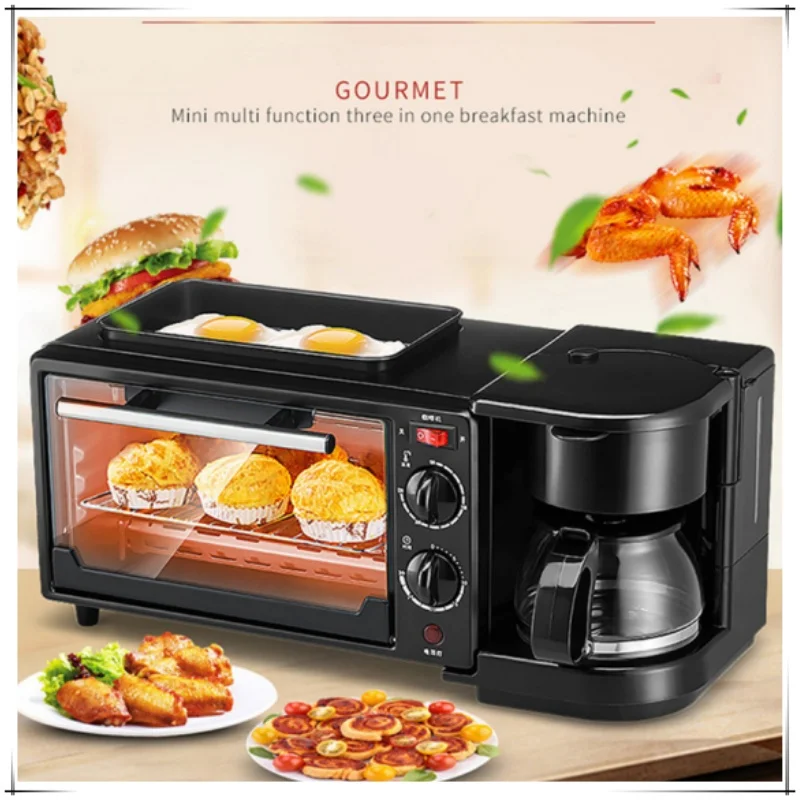 3-in-1 breakfast machine Multi-functional coffee electric oven toaster