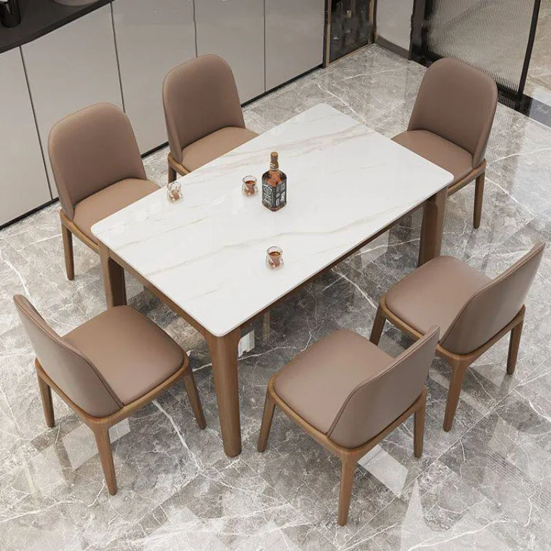 Rectangle Decoration Dining Table Aesthetic Modern Cheap Creative Design Dining Table Lounge Mesas De Comedor Room Decorations