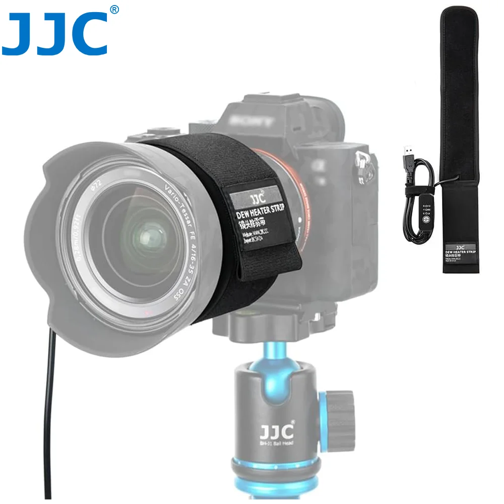 JJC Lens Heater Warmer Dew Heater Strip with Cold Flexible Cable Down to -40℃ for Camera Telescopes Lens Prevents Lens from Dew